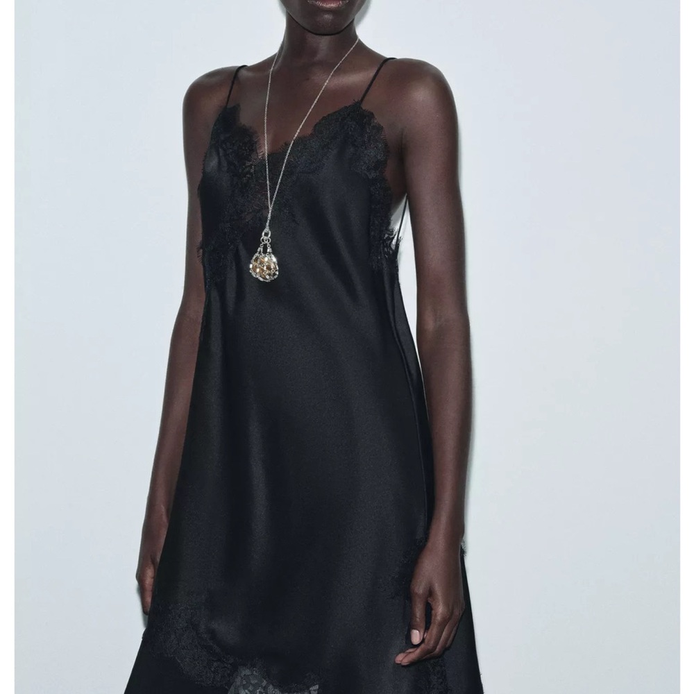 Elegant Black Lace Slip Dress